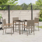 Garden Dining Set 5 pcs Grey Poly Rattan