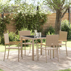 Garden Dining Set 5 pcs Beige Poly Rattan