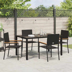 Garden Dining Set 5 pcs Black Poly Rattan
