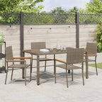 Garden Dining Set 5 pcs Grey Poly Rattan