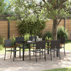 Garden Dining Set 7 pcs Black Poly Rattan