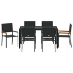 Garden Dining Set 7 pcs Black Poly Rattan