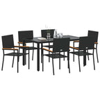Garden Dining Set 7 pcs Black Poly Rattan