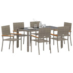 Garden Dining Set 7 pcs Grey Poly Rattan