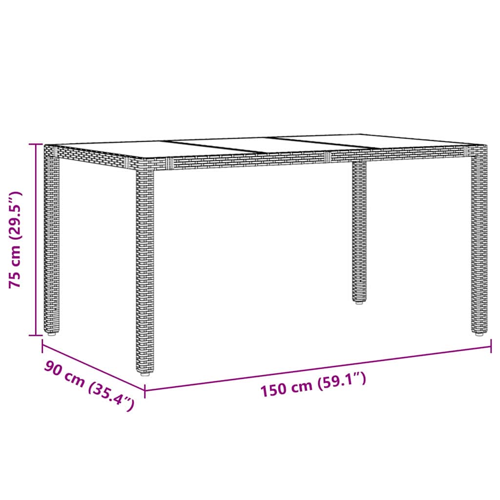 Garden Dining Set 7 pcs Grey Poly Rattan