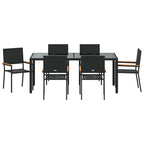 Garden Dining Set 7 pcs Black Poly Rattan