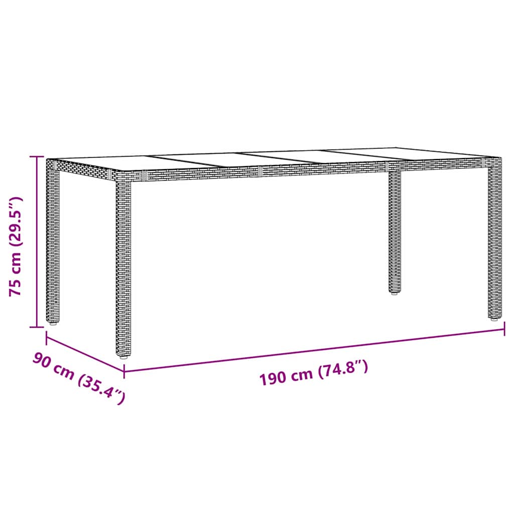 Garden Dining Set 7 pcs Grey Poly Rattan