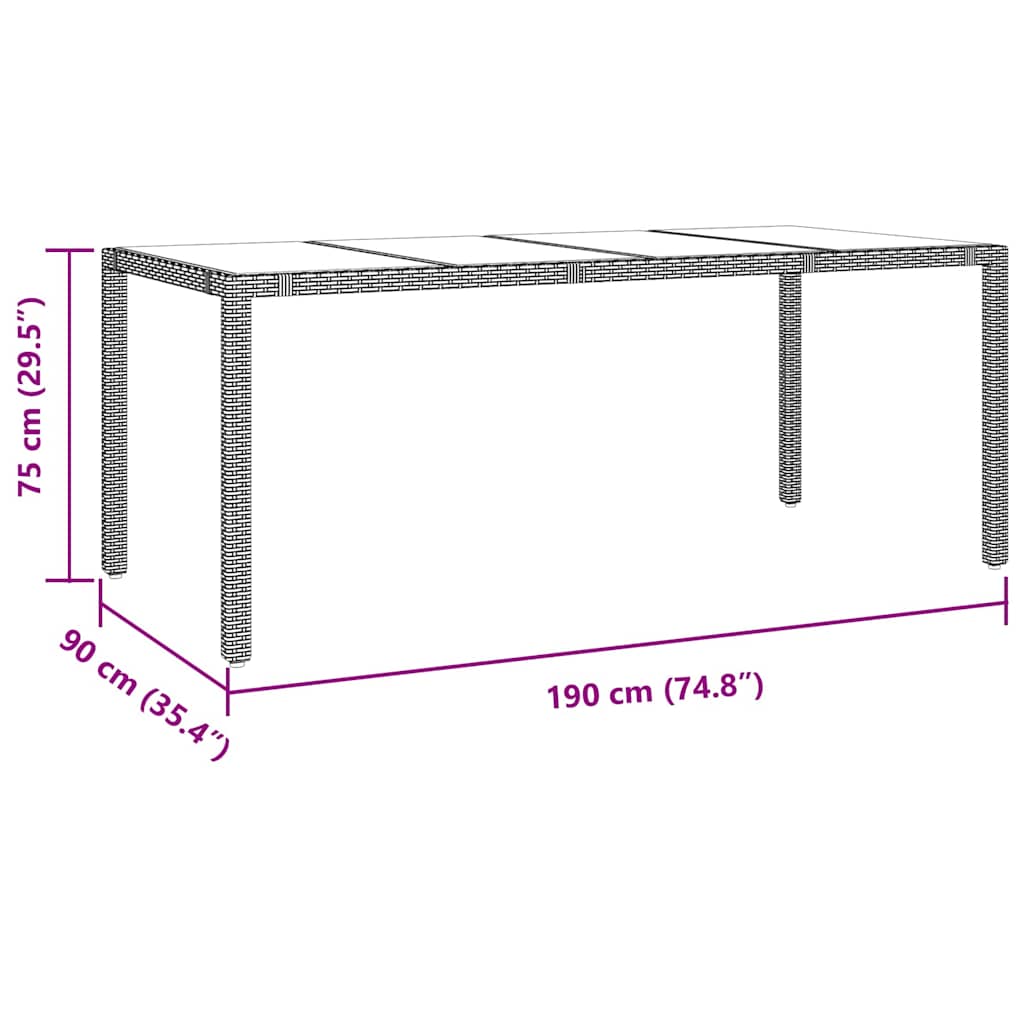 Garden Dining Set 7 pcs Beige Poly Rattan