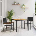 Garden Dining Set 3 pcs Black Poly Rattan