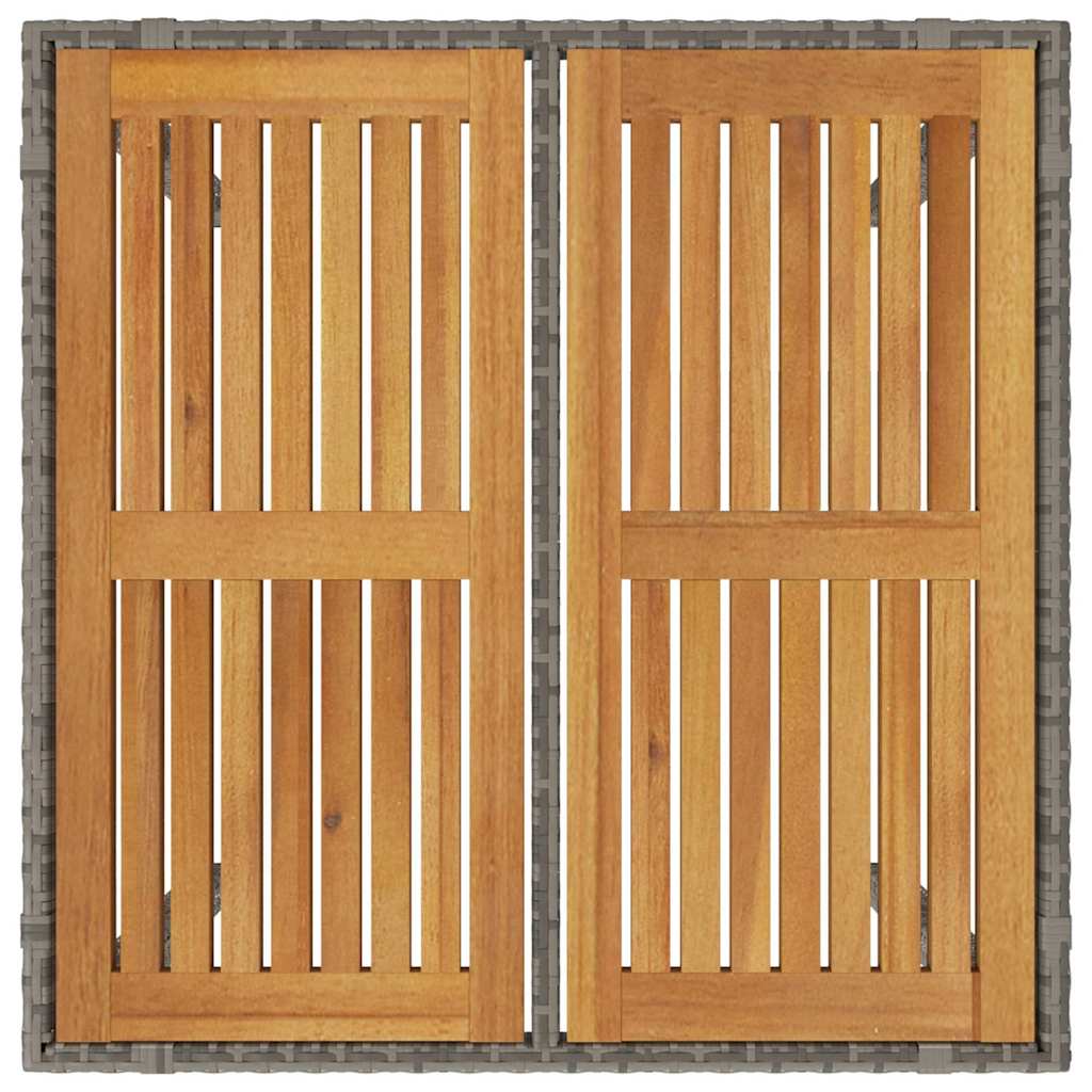 Garden Dining Set 3 pcs Grey Poly Rattan