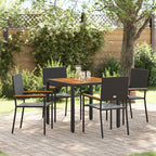 Garden Dining Set 5 pcs Black Poly Rattan