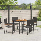 Garden Dining Set 5 pcs Black Poly Rattan
