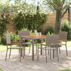Garden Dining Set 5 pcs Grey Poly Rattan