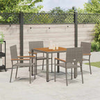 Garden Dining Set 5 pcs Grey Poly Rattan