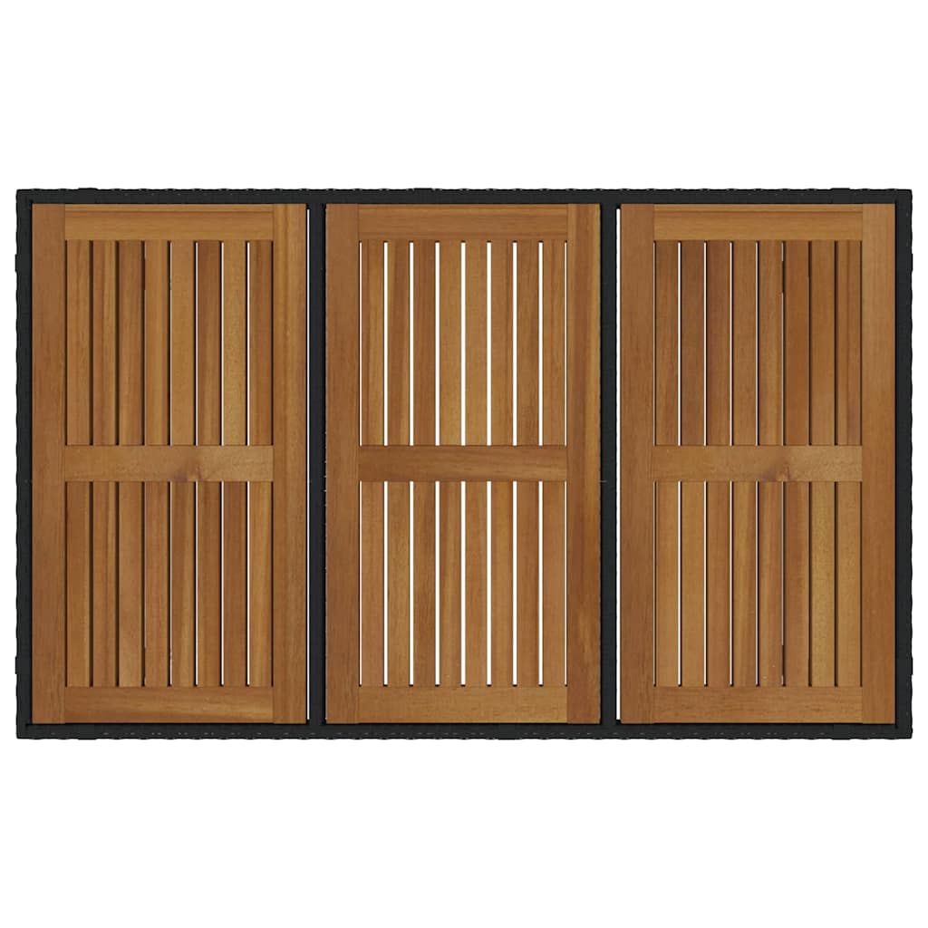 Garden Dining Set 7 pcs Black Poly Rattan