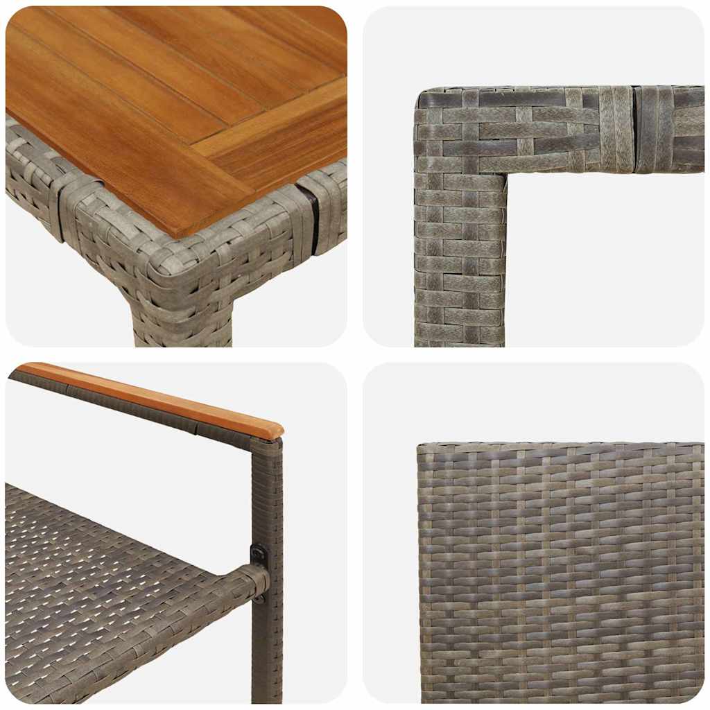 Garden Dining Set 7 pcs Grey Poly Rattan