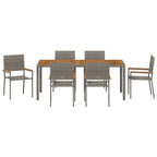 Garden Dining Set 7 pcs Grey Poly Rattan