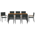 Garden Dining Set 9 pcs Black Poly Rattan