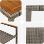 Garden Dining Set 9 pcs Grey Poly Rattan