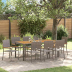 Garden Dining Set 9 pcs Grey Poly Rattan