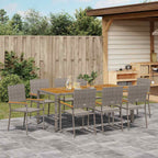 Garden Dining Set 9 pcs Grey Poly Rattan