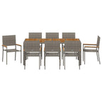 Garden Dining Set 9 pcs Grey Poly Rattan