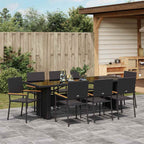 Garden Dining Set 9 pcs Black Poly Rattan