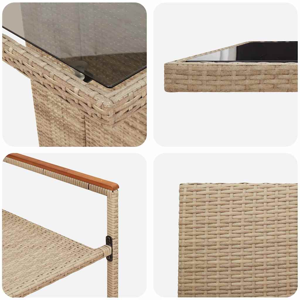 Garden Dining Set 9 pcs Beige Poly Rattan