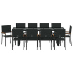 Garden Dining Set 11 pcs Black Poly Rattan