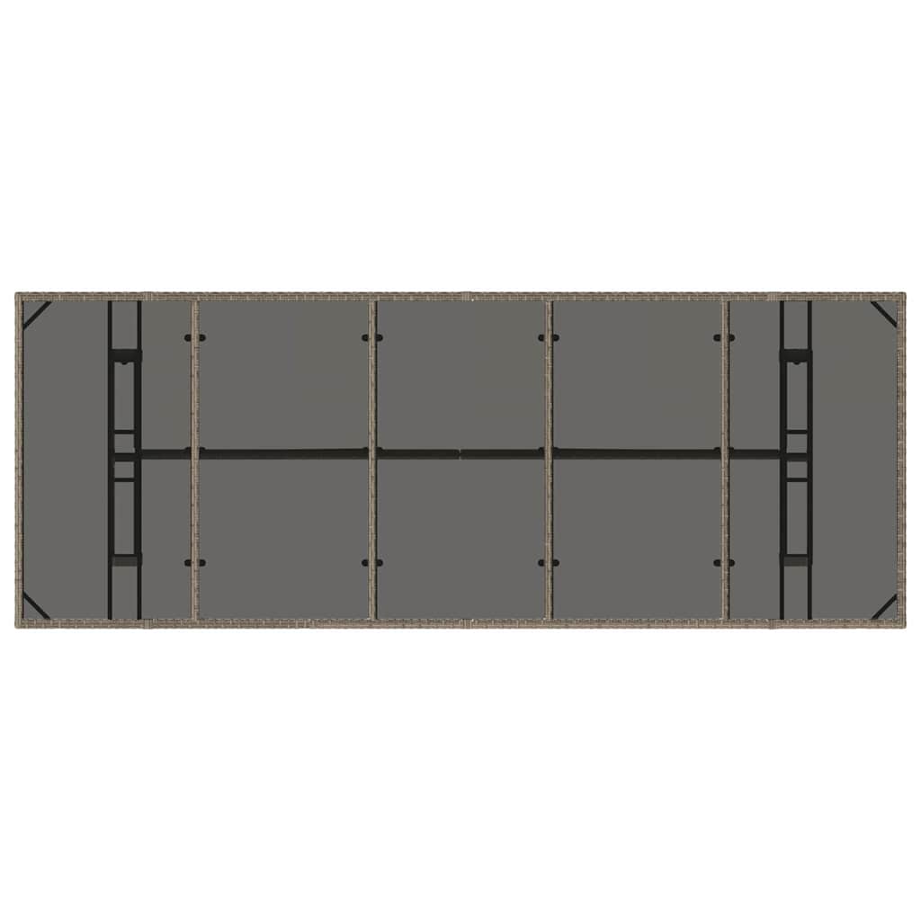 Garden Dining Set 11 pcs Grey Poly Rattan