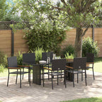 Garden Dining Set 7 pcs Black Poly Rattan