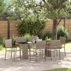 Garden Dining Set 7 pcs Grey Poly Rattan