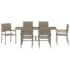 Garden Dining Set 7 pcs Grey Poly Rattan