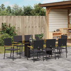 Garden Dining Set 9 pcs Black Poly Rattan
