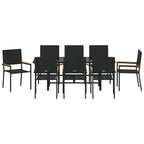 Garden Dining Set 9 pcs Black Poly Rattan