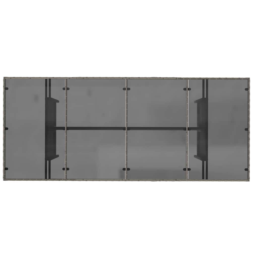 Garden Dining Set 9 pcs Grey Poly Rattan