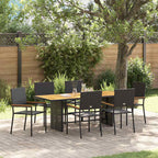 Garden Dining Set 7 pcs Black Poly Rattan