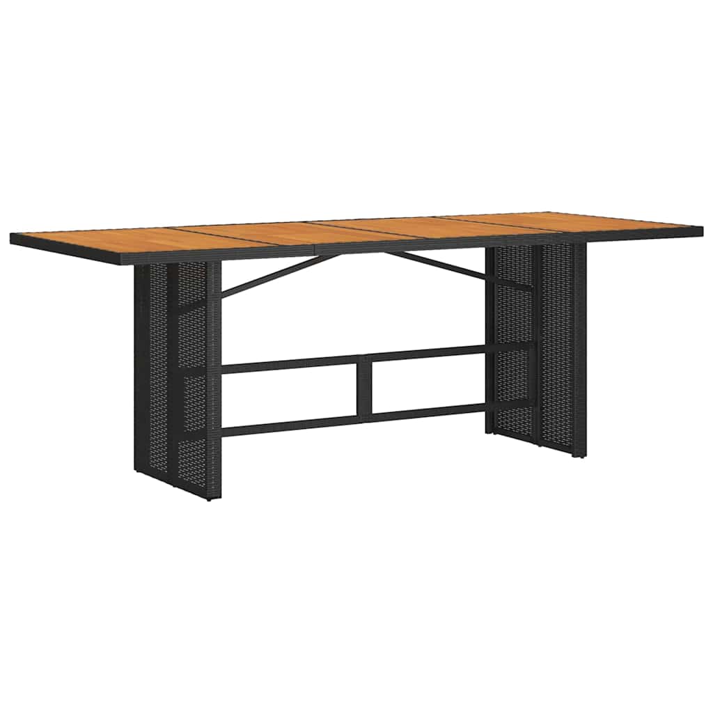 Garden Dining Set 7 pcs Black Poly Rattan