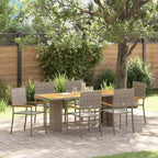 Garden Dining Set 7 pcs Grey Poly Rattan