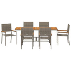 Garden Dining Set 7 pcs Grey Poly Rattan