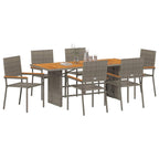 Garden Dining Set 7 pcs Grey Poly Rattan
