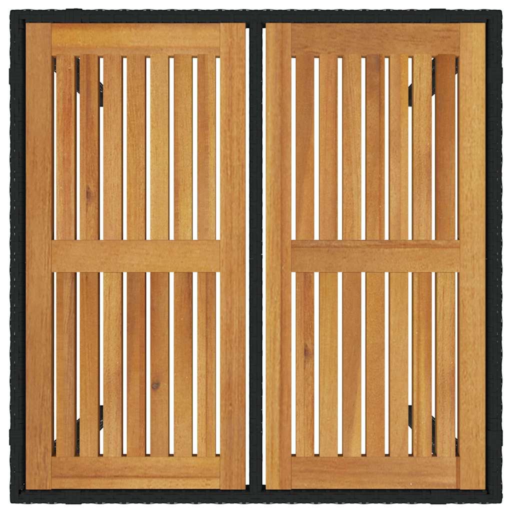 Garden Dining Set 3 pcs Black and Brown Poly Rattan