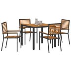 Garden Dining Set 5 pcs Black and Brown Poly Rattan