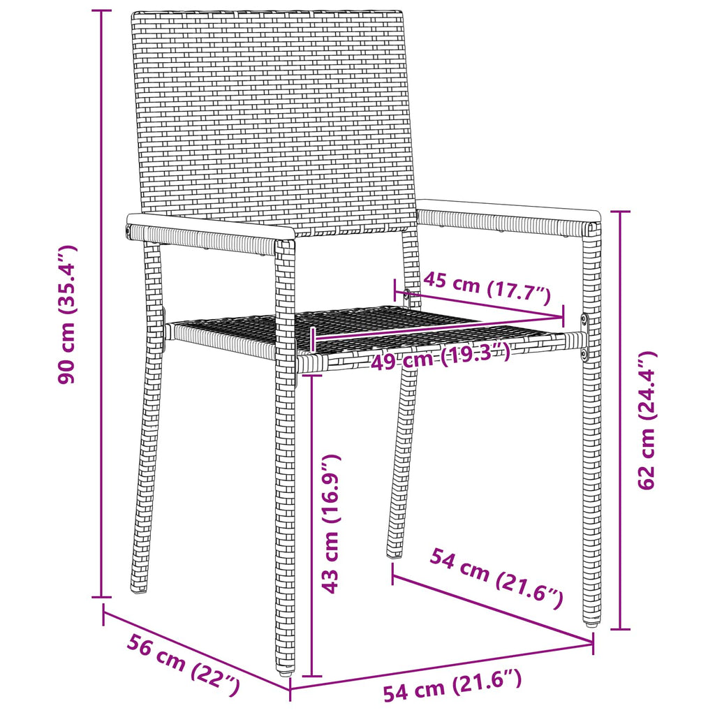 Garden Dining Set 5 pcs Grey and Brown Poly Rattan