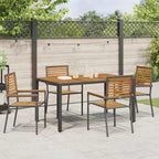 Garden Dining Set 5 pcs Black and Brown Poly Rattan