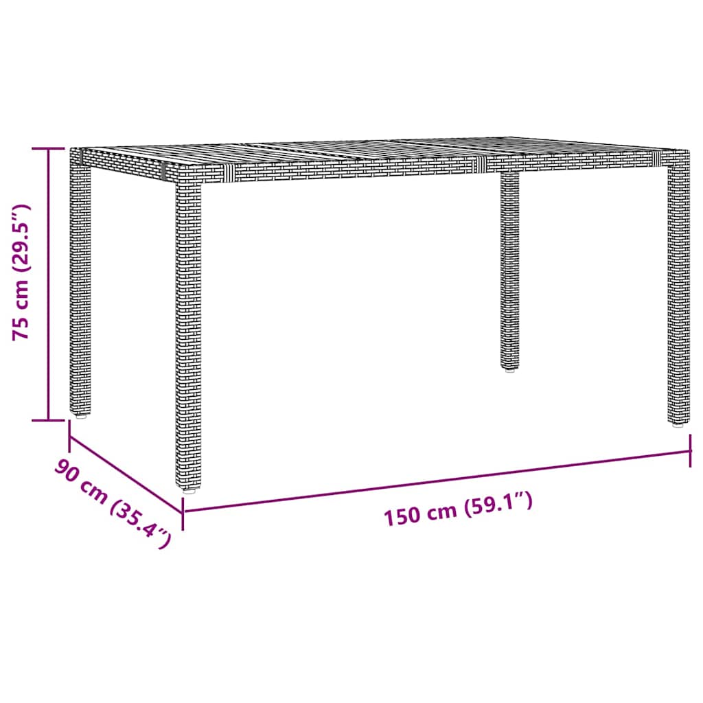 Garden Dining Set 7 pcs Black and Brown Poly Rattan