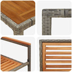 Garden Dining Set 7 pcs Grey and Brown Poly Rattan