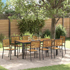 Garden Dining Set 9 pcs Black and Brown Poly Rattan