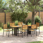 Garden Dining Set 7 pcs Black and Brown Poly Rattan