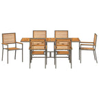 Garden Dining Set 7 pcs Grey and Brown Poly Rattan